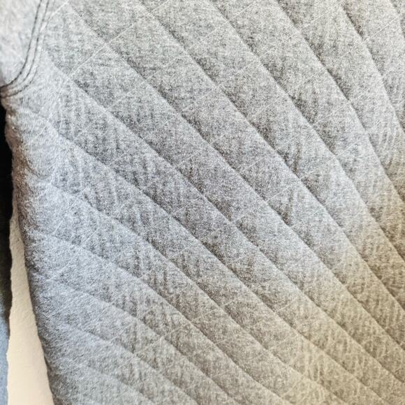 MENS EDDIE BAUER Grey Gray Quilted Half Zip Pocket Pullover Sweatshirt Sweater S - Picture 9 of 12